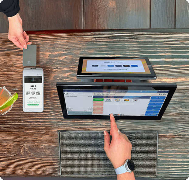 EPOS software interface on tablet
